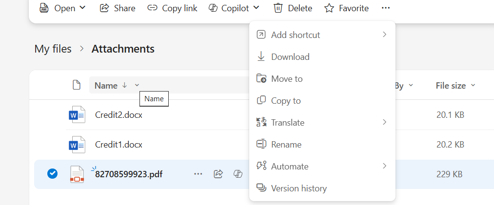 Move or Copy from OneDrive